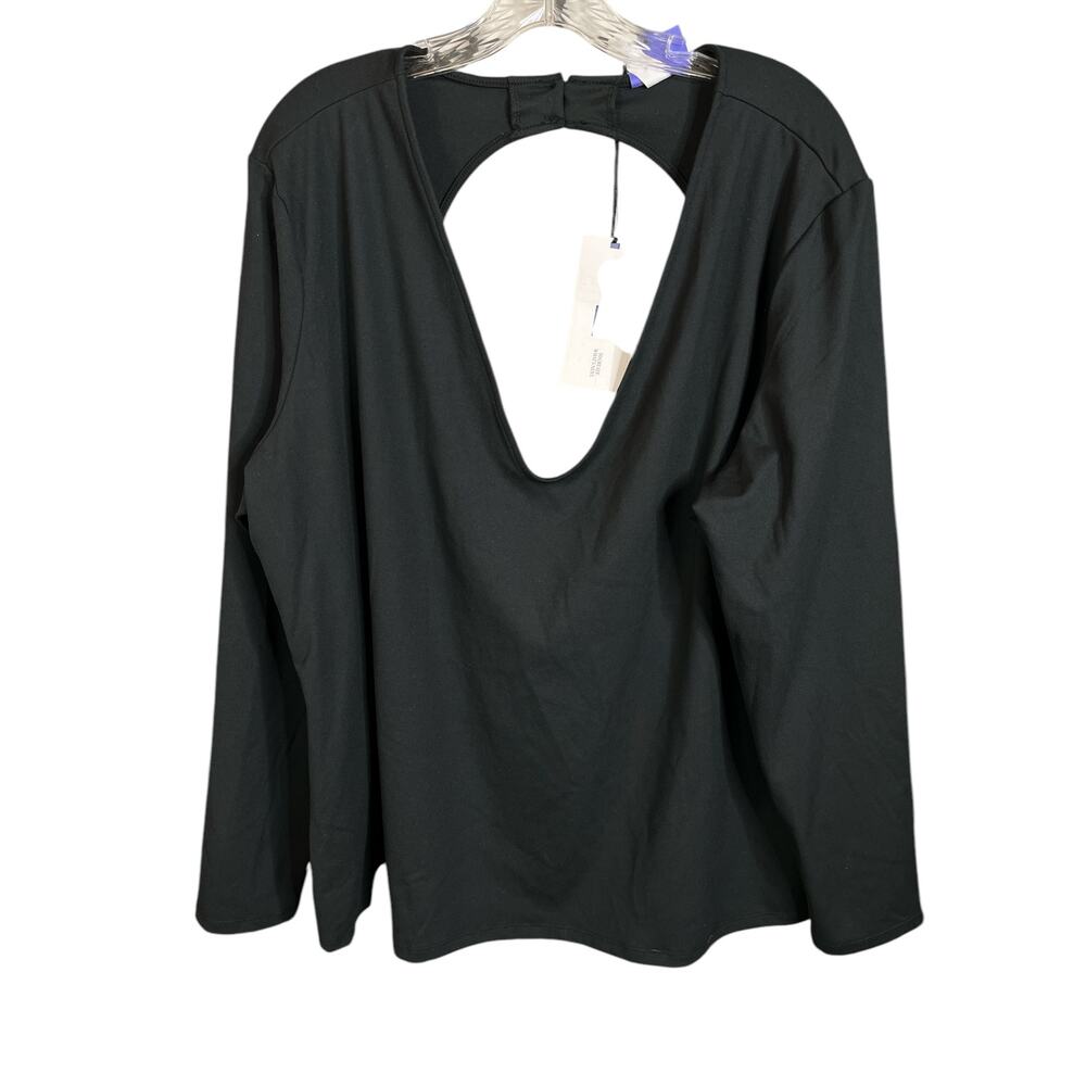 Future Collective Open Back Black V-Neck Shirt Size 2X